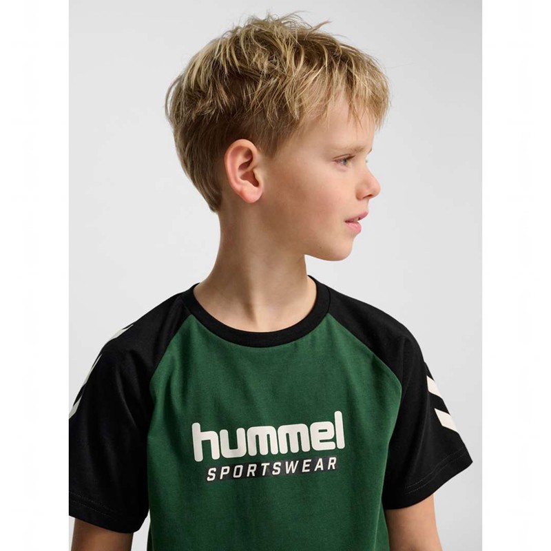 T Shirts Hummel Jr Logo S/S Enfant Vert | 201692-540