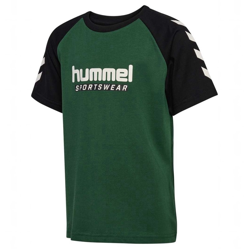 T Shirts Hummel Jr Logo S/S Enfant Vert | 201692-540