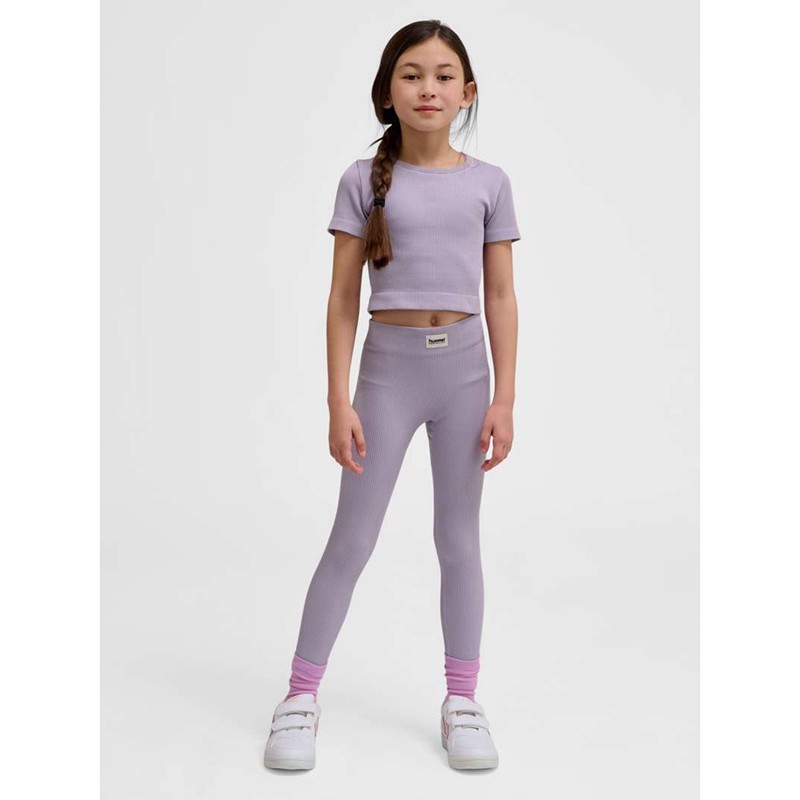 T Shirts Hummel Jr Seamless Rib S/S Enfant Lavande | 223947-341