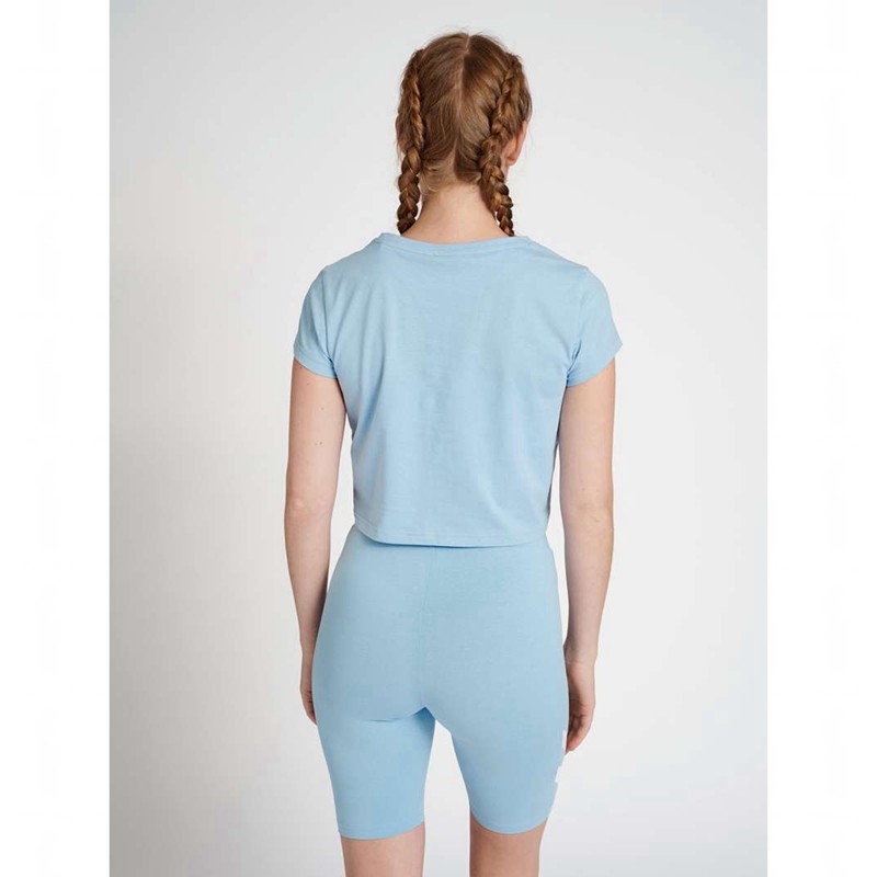 T Shirts Hummel Legacy Cropped Femme Bleu | 318302-272