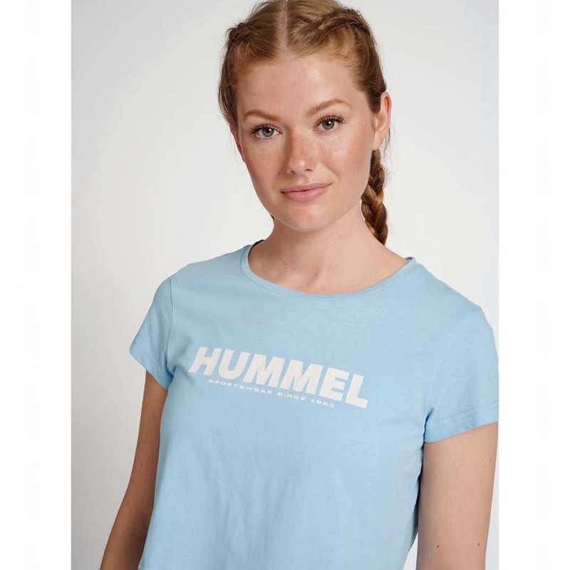 T Shirts Hummel Legacy Cropped Femme Bleu | 318302-272