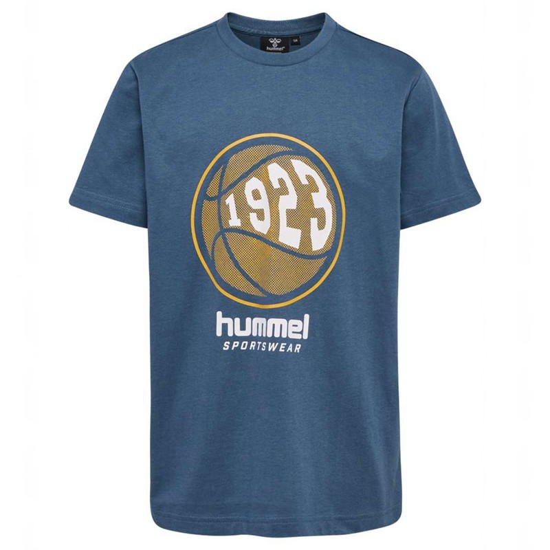 T Shirts Hummel Leo S/S Enfant Bleu | 060686-170