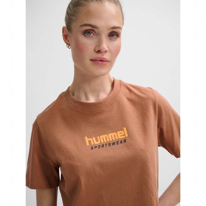T Shirts Hummel Lgc Malu Cropped Femme Marron | 218217-203