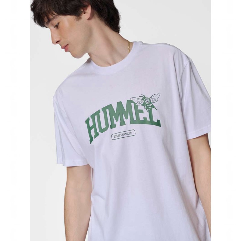 T Shirts Hummel Loose S/S University Bee Homme Blanche | 492016-221