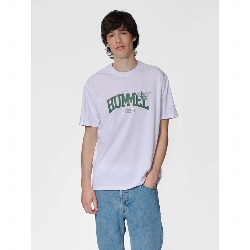 T Shirts Hummel Loose S/S University Bee Homme Blanche | 492016-221