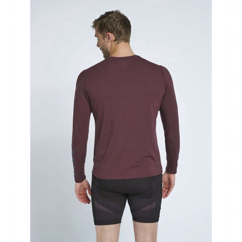 T Shirts Hummel Mace Ls Homme Bordeaux | 031609-425
