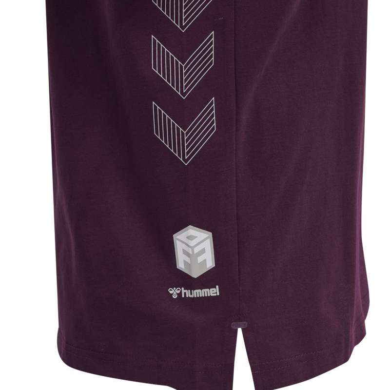 T Shirts Hummel Move Grid Cotton S/S Homme Bordeaux | 122797-299