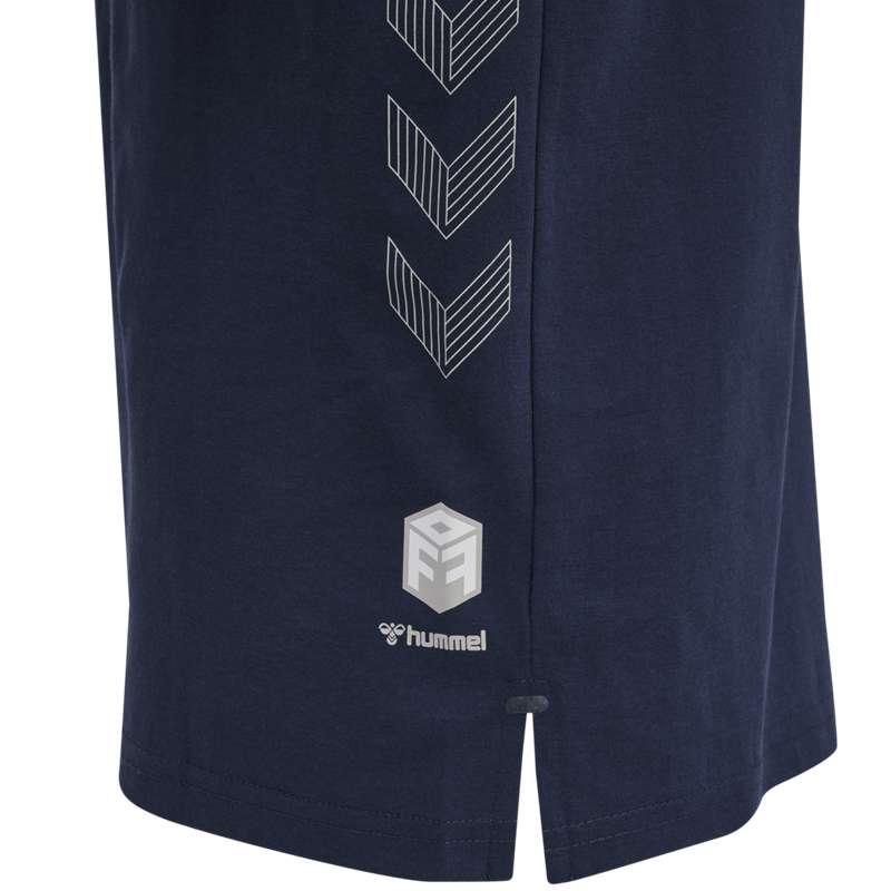 T Shirts Hummel Move Grid Cotton S/S Kid Enfant Bleu Marine | 027174-819