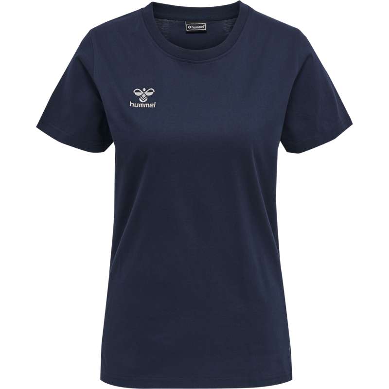 T Shirts Hummel Move Grid Cotton S/S Wom Femme Bleu Marine | 119313-464