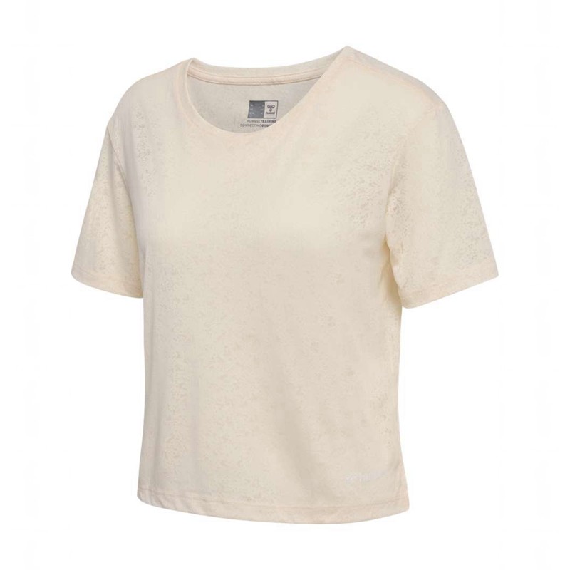 T Shirts Hummel Mt Light Burnout Femme Beige | 812578-471