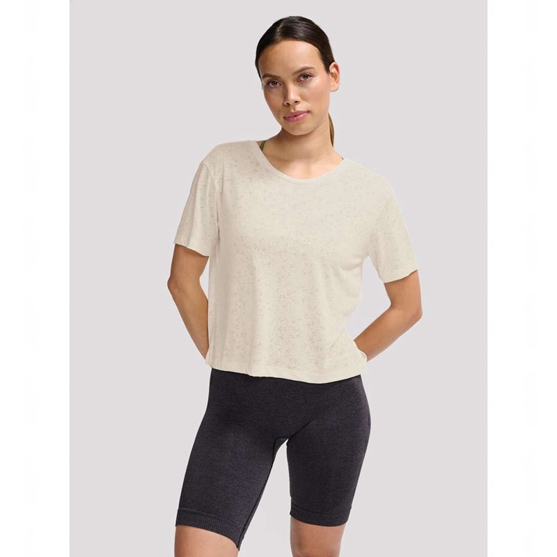 T Shirts Hummel Mt Light Burnout Femme Beige | 812578-471