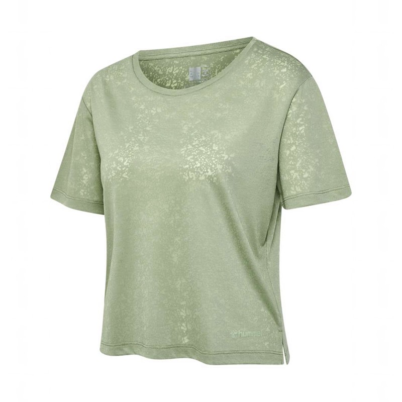 T Shirts Hummel Mt Light Burnout Femme Vert | 256144-201