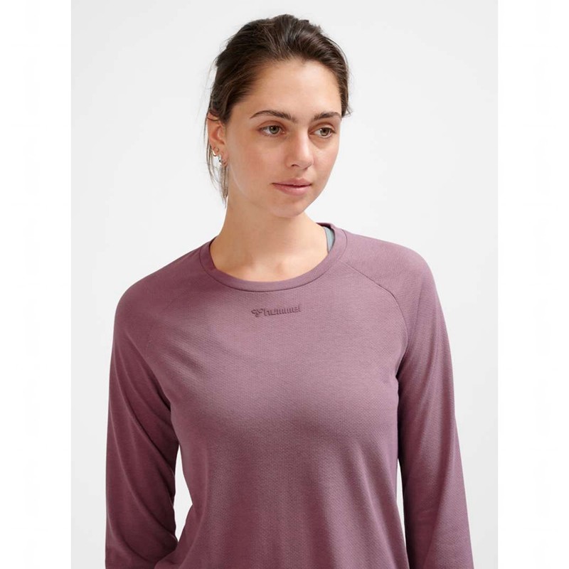 T Shirts Hummel Mt Vanja L/S Femme Rose | 037205-791