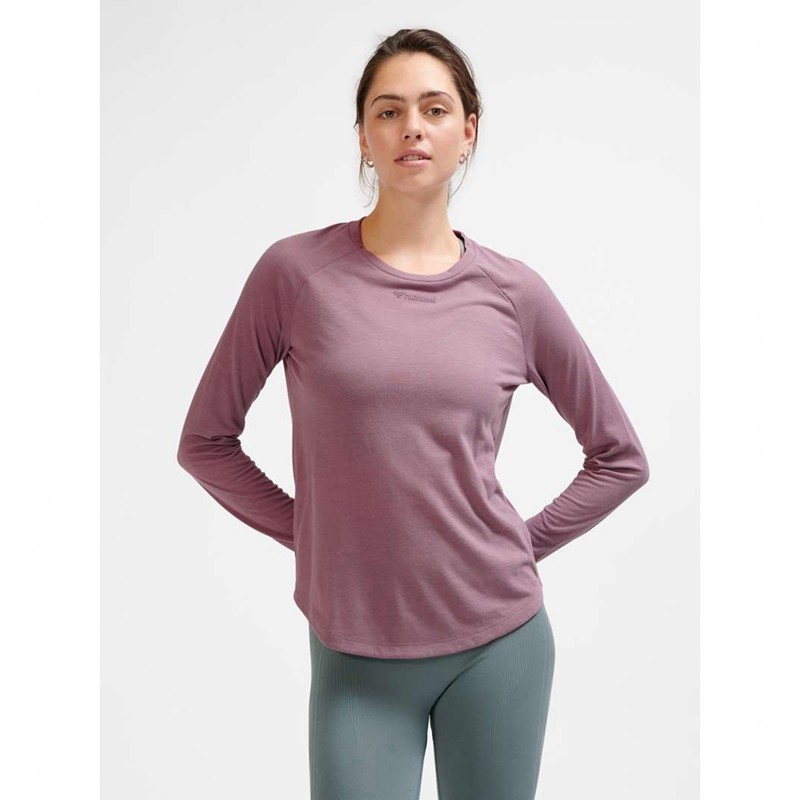 T Shirts Hummel Mt Vanja L/S Femme Rose | 037205-791
