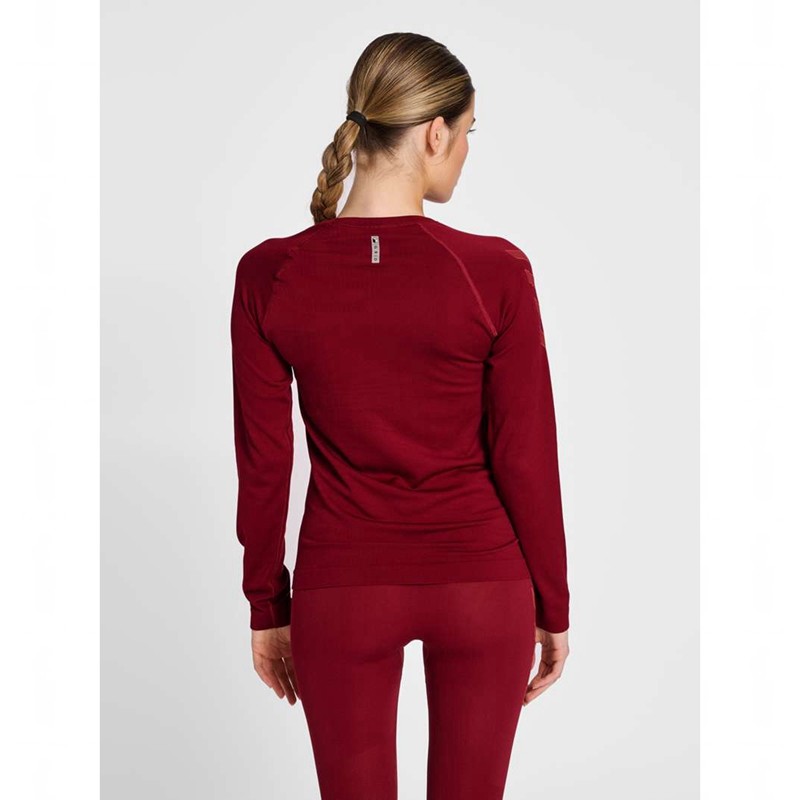 T Shirts Hummel Ongrid Seamless L/S Wo Femme Rouge | 333431-188