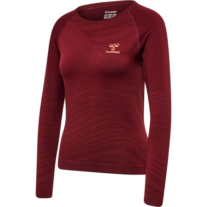 T Shirts Hummel Ongrid Seamless L/S Wo Femme Rouge | 333431-188