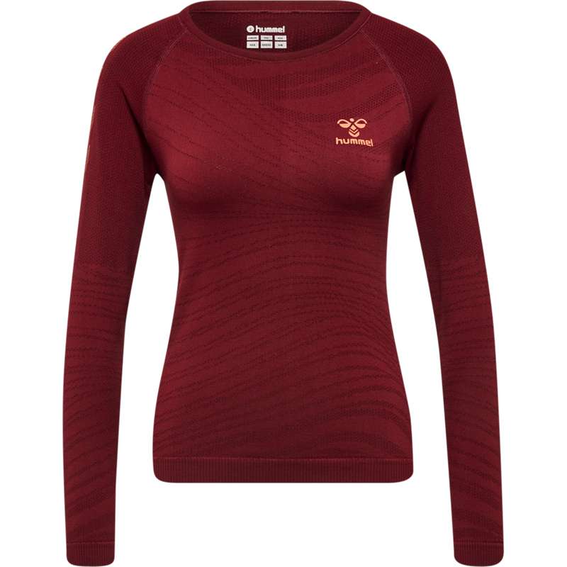T Shirts Hummel Ongrid Seamless L/S Wo Femme Rouge | 333431-188
