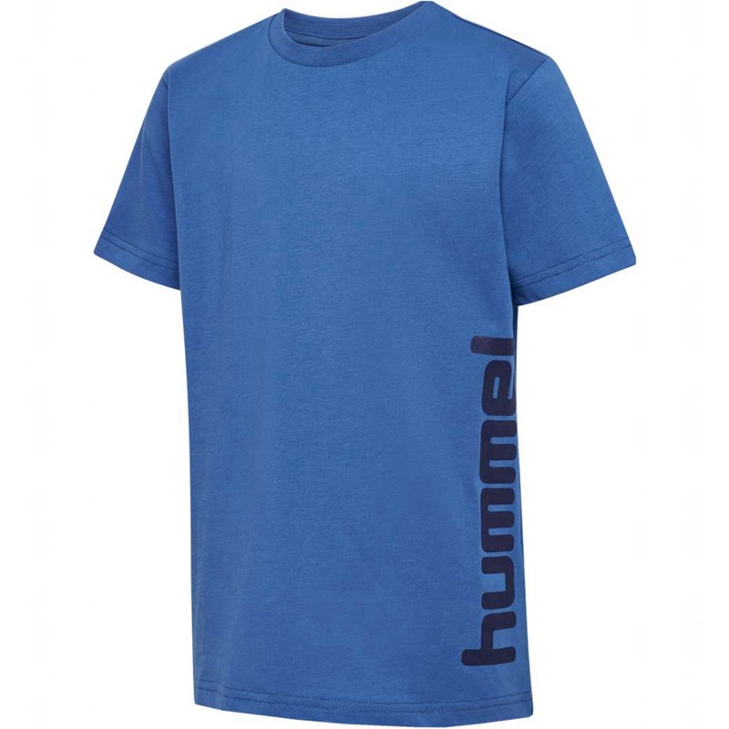 T Shirts Hummel Print S/S Enfant Bleu | 001390-664