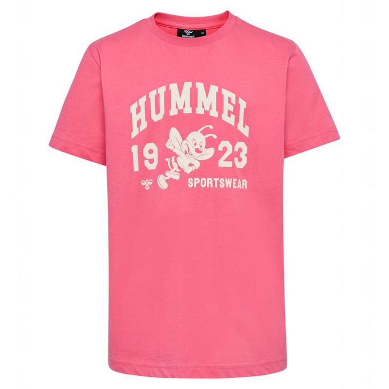 T Shirts Hummel Print S/S Enfant Rose | 975822-663