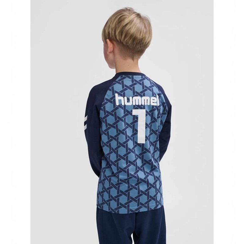 T Shirts Hummel Ps L/S Enfant Bleu | 407141-474