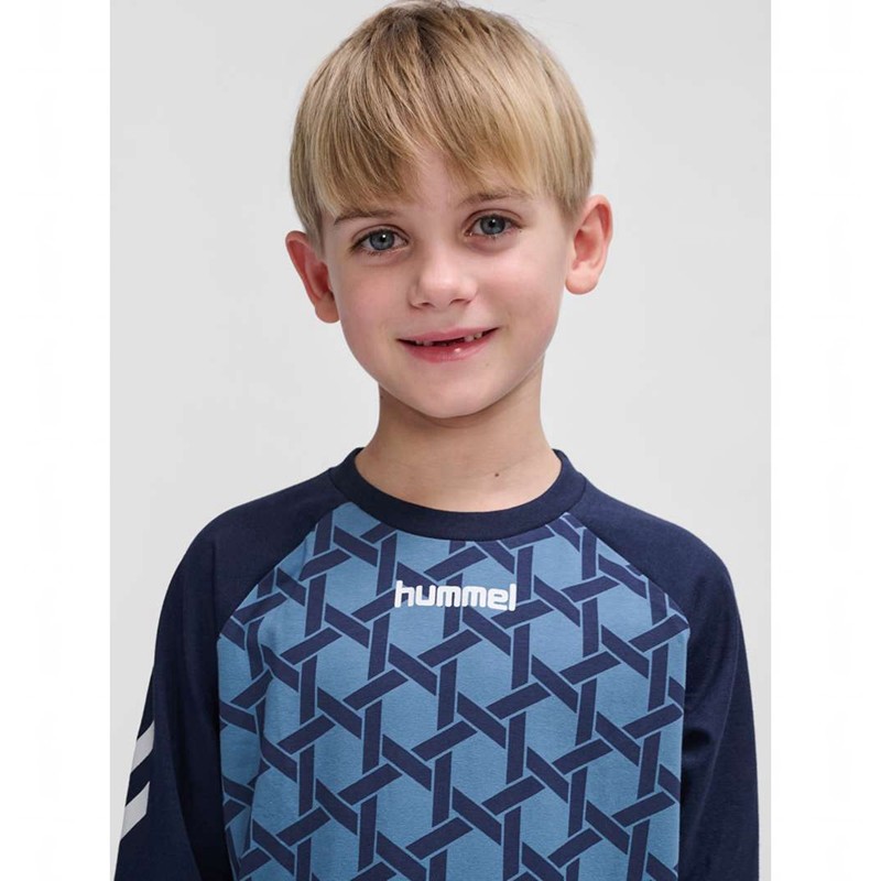 T Shirts Hummel Ps L/S Enfant Bleu | 407141-474