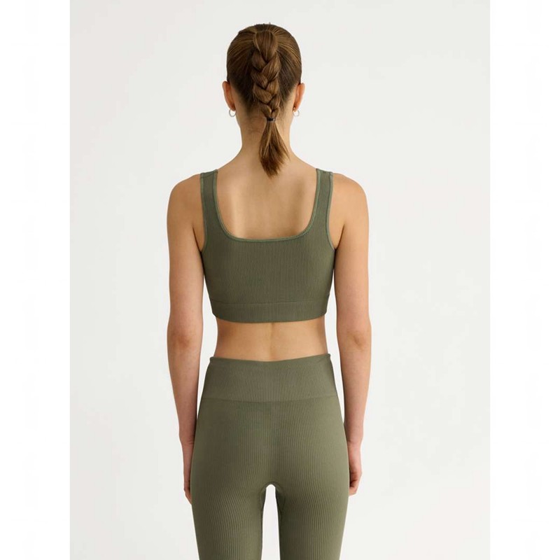 T Shirts Hummel Pulse Seamless Rib Femme Vert Olive | 826708-049
