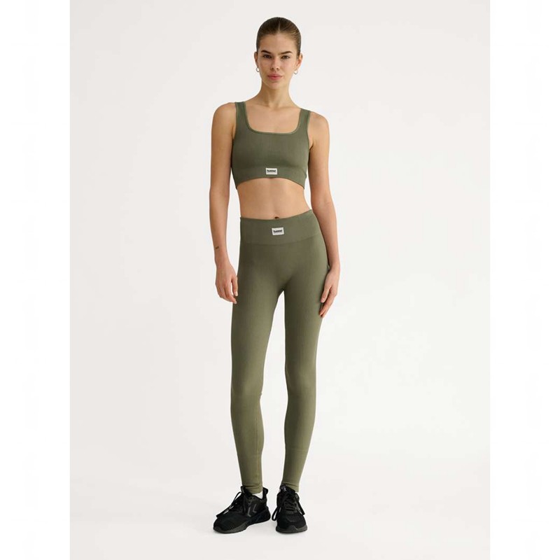 T Shirts Hummel Pulse Seamless Rib Femme Vert Olive | 826708-049