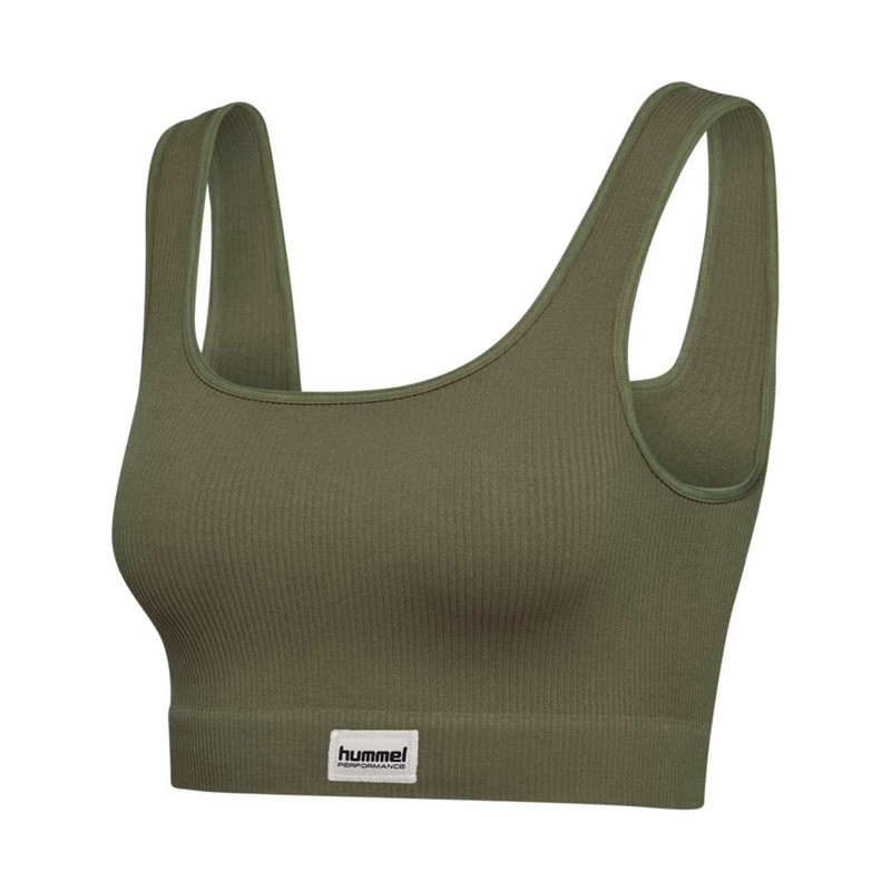 T Shirts Hummel Pulse Seamless Rib Femme Vert Olive | 826708-049