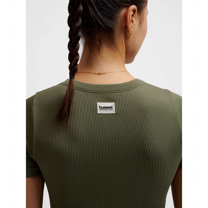 T Shirts Hummel Pulse Seamless Rib W S/S Femme Vert Olive | 570905-440