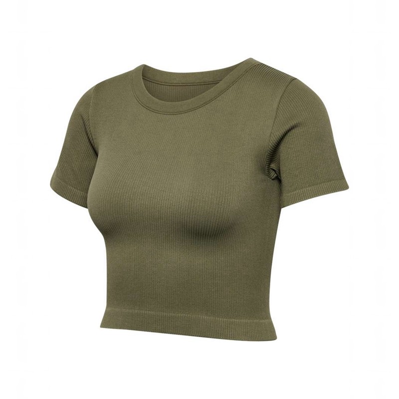 T Shirts Hummel Pulse Seamless Rib W S/S Femme Vert Olive | 570905-440