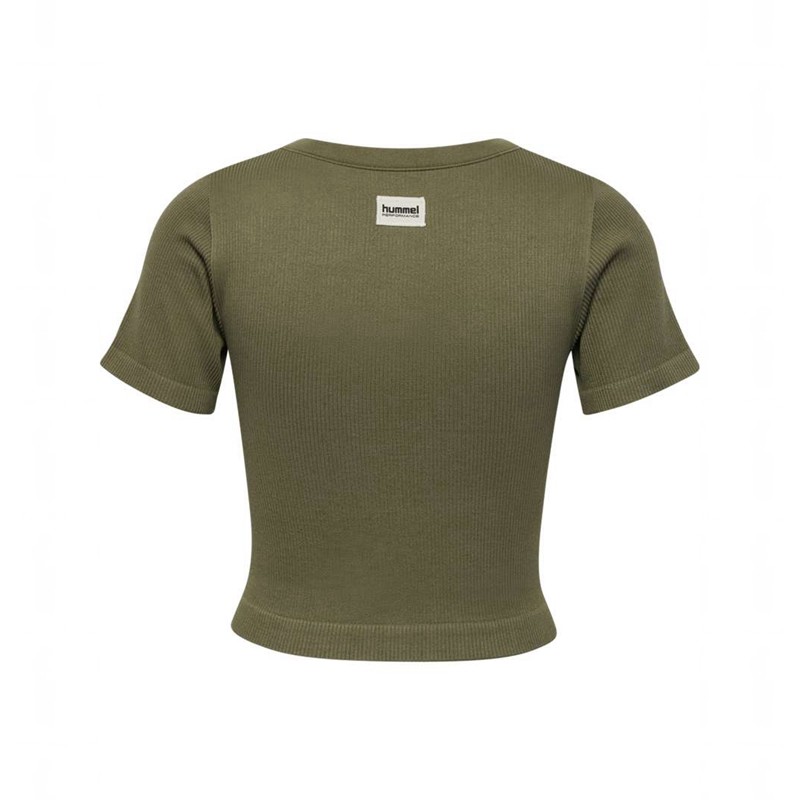 T Shirts Hummel Pulse Seamless Rib W S/S Femme Vert Olive | 570905-440