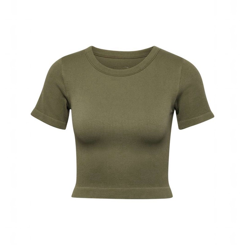 T Shirts Hummel Pulse Seamless Rib W S/S Femme Vert Olive | 570905-440