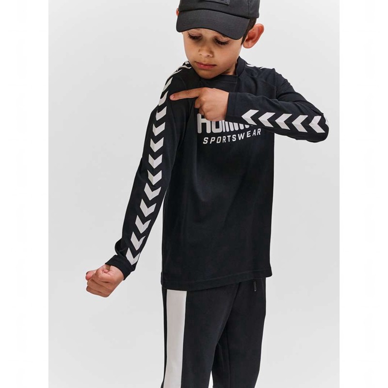 T Shirts Hummel Ready L/S Enfant Noir | 849915-873