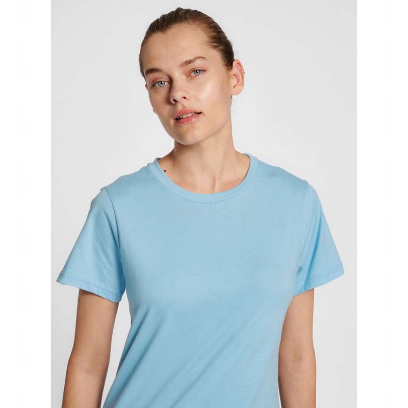 T Shirts Hummel Red Basic S/S Femme Bleu | 755398-418