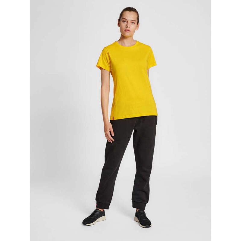 T Shirts Hummel Red Basic S/S Femme Jaune | 836244-760