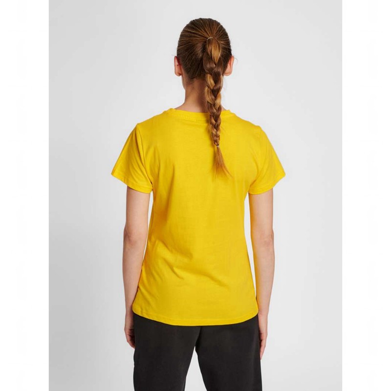 T Shirts Hummel Red Basic S/S Femme Jaune | 836244-760