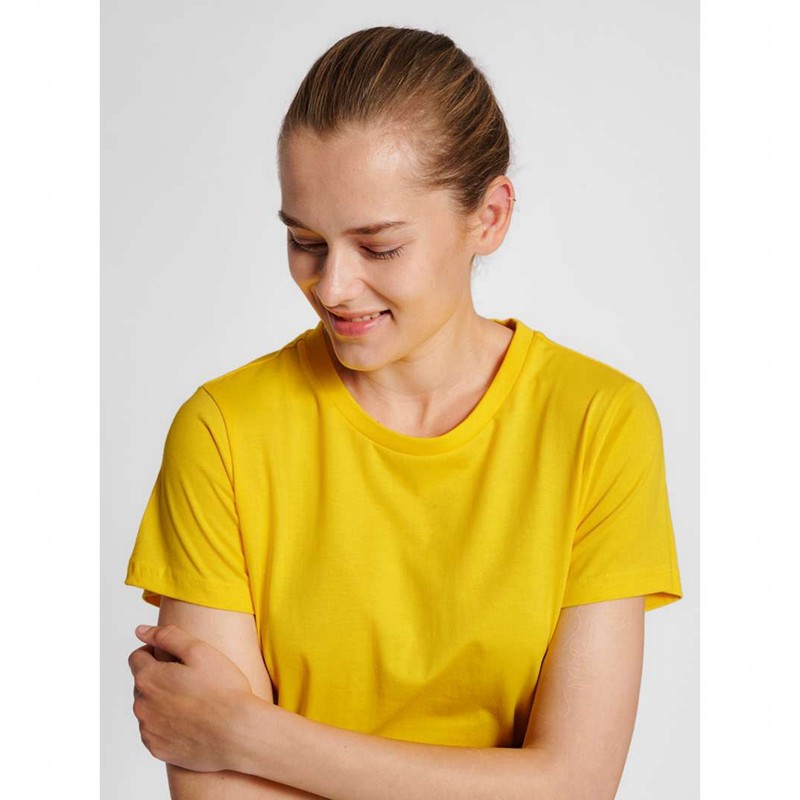 T Shirts Hummel Red Basic S/S Femme Jaune | 836244-760