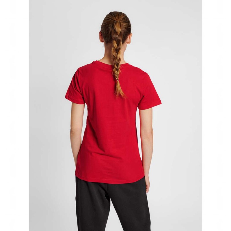 T Shirts Hummel Red Basic S/S Femme Rouge | 005579-684