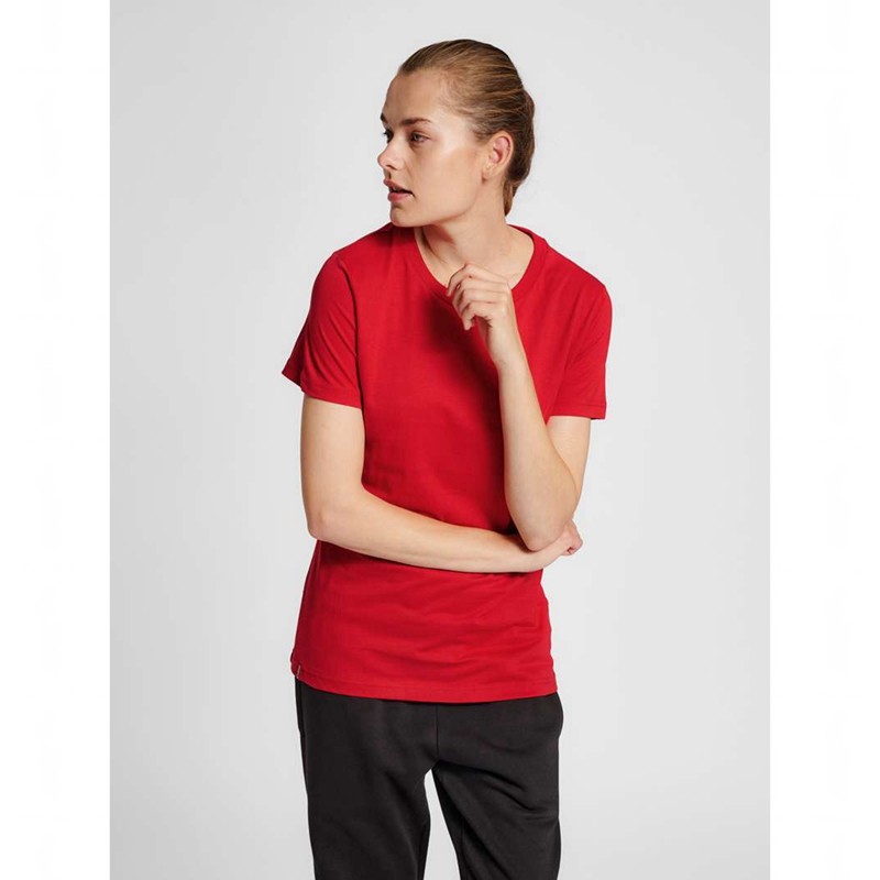 T Shirts Hummel Red Basic S/S Femme Rouge | 005579-684