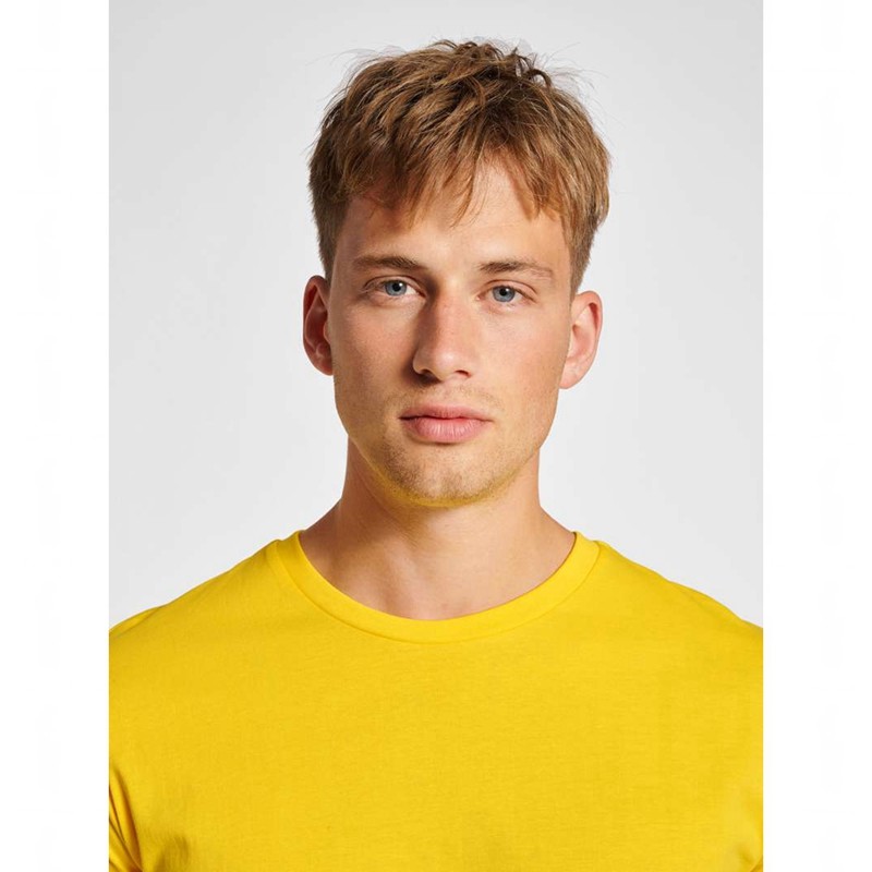 T Shirts Hummel Red Basic S/S Homme Jaune | 577195-650