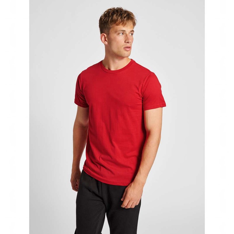T Shirts Hummel Red Basic S/S Homme Rouge | 720649-231