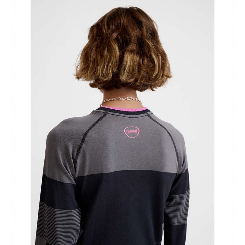 T Shirts Hummel Seamless Ls Femme Obsidienne | 076354-969