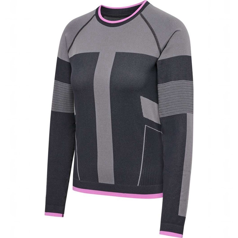 T Shirts Hummel Seamless Ls Femme Obsidienne | 076354-969
