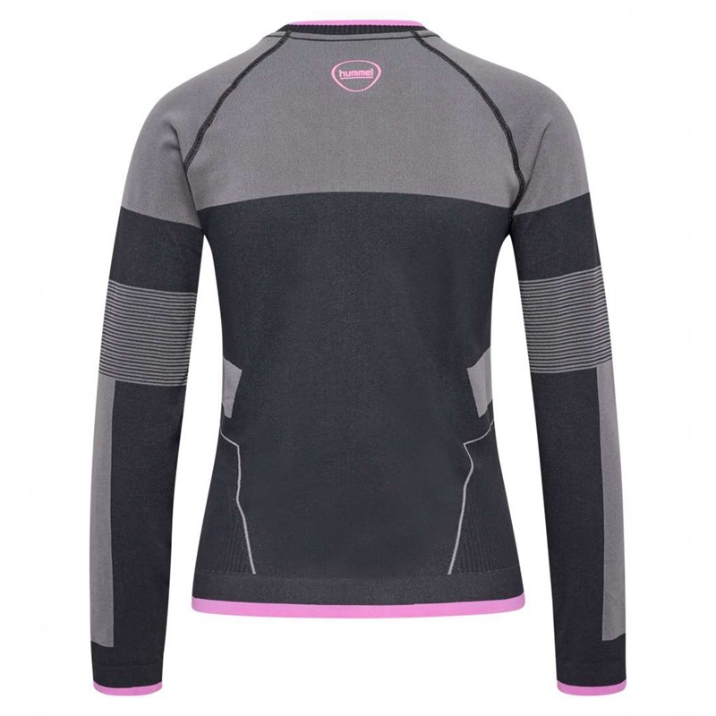 T Shirts Hummel Seamless Ls Femme Obsidienne | 076354-969