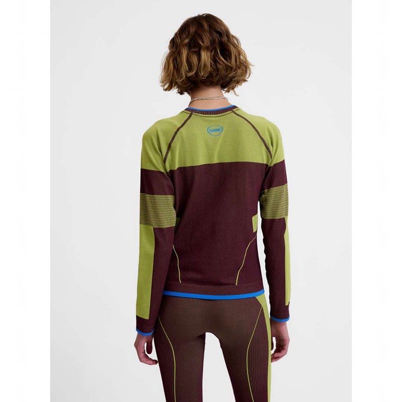 T Shirts Hummel Seamless Ls Femme Vert | 813664-856