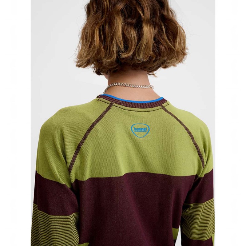 T Shirts Hummel Seamless Ls Femme Vert | 813664-856