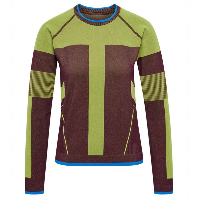 T Shirts Hummel Seamless Ls Femme Vert | 813664-856