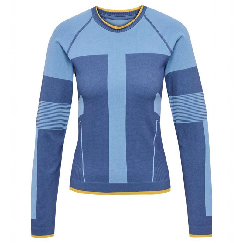 T Shirts Hummel Seamless Tee Ls Femme Bleu | 912385-998