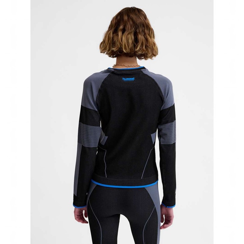 T Shirts Hummel Seamless Tee Ls Femme Noir | 640646-328