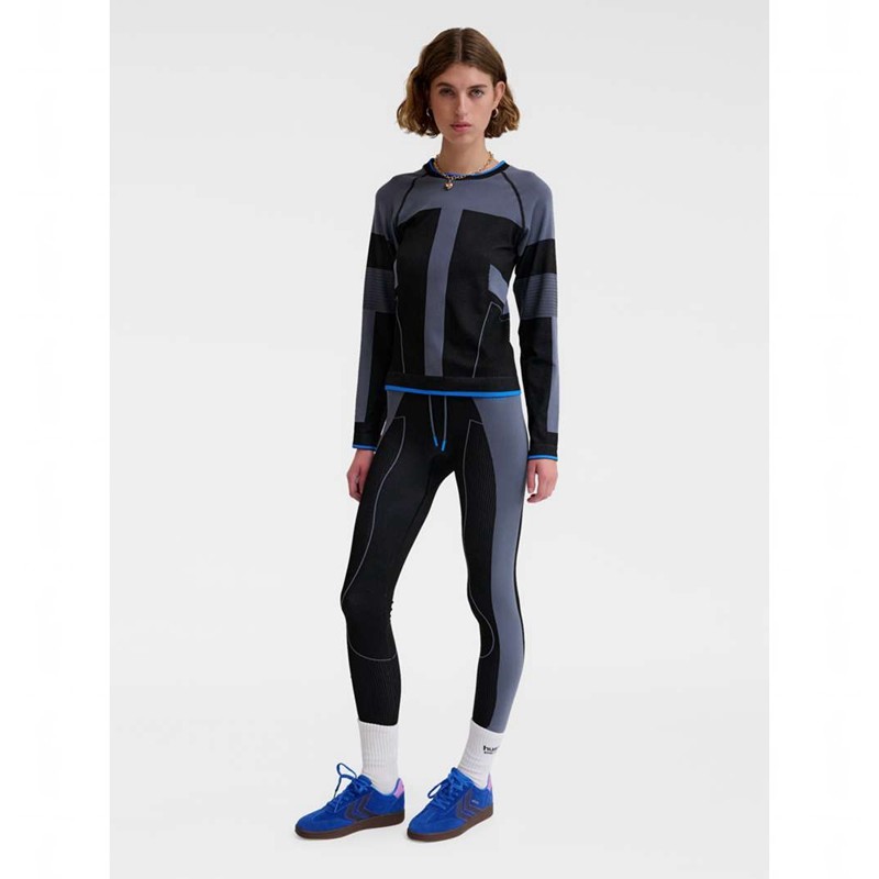 T Shirts Hummel Seamless Tee Ls Femme Noir | 640646-328